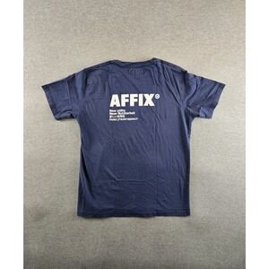 AFFXWRKS Affix Works Shirt Men's Small Blue Logo Tee‎ Made In Portugal Soft